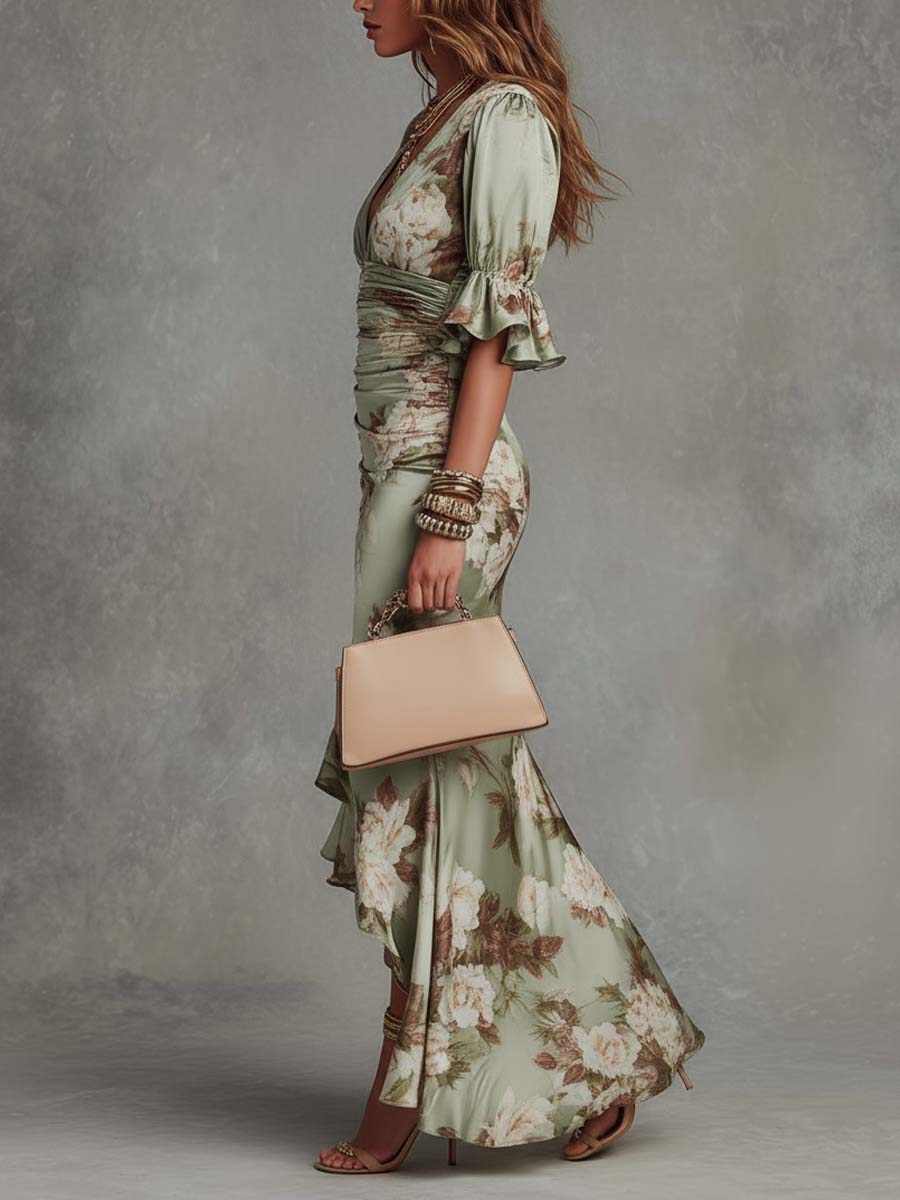 Robe maxi à imprimé floral pour femmes