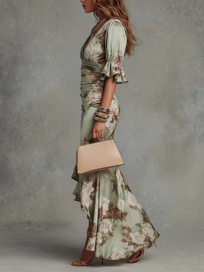 Robe maxi à imprimé floral pour femmes