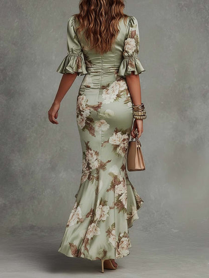Robe maxi à imprimé floral pour femmes