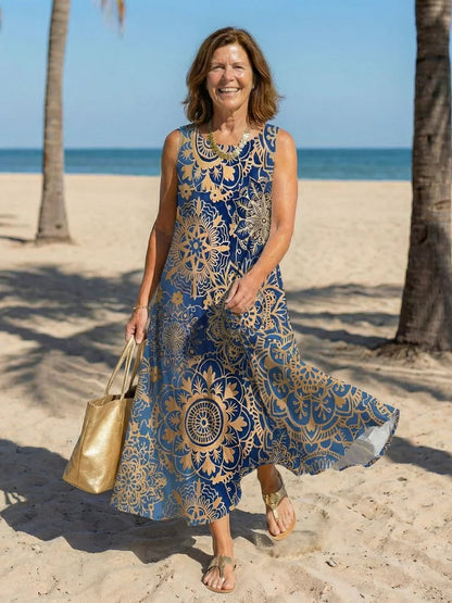 Robe midi à imprimé floral pour femmes