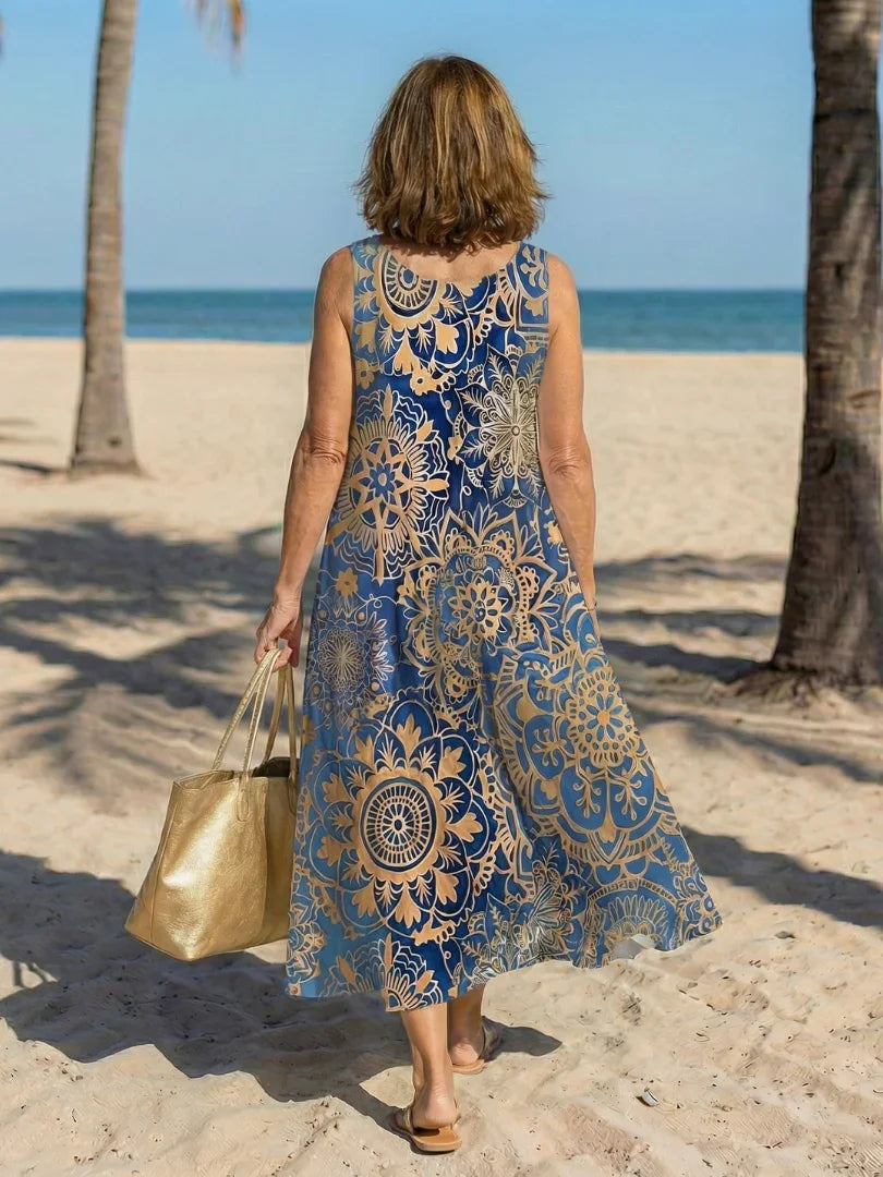 Robe midi à imprimé floral pour femmes