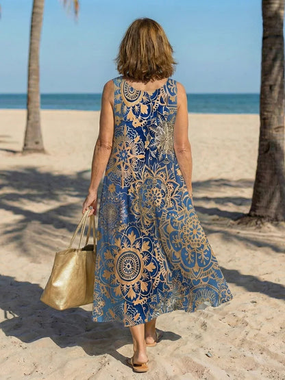 Robe midi à imprimé floral pour femmes