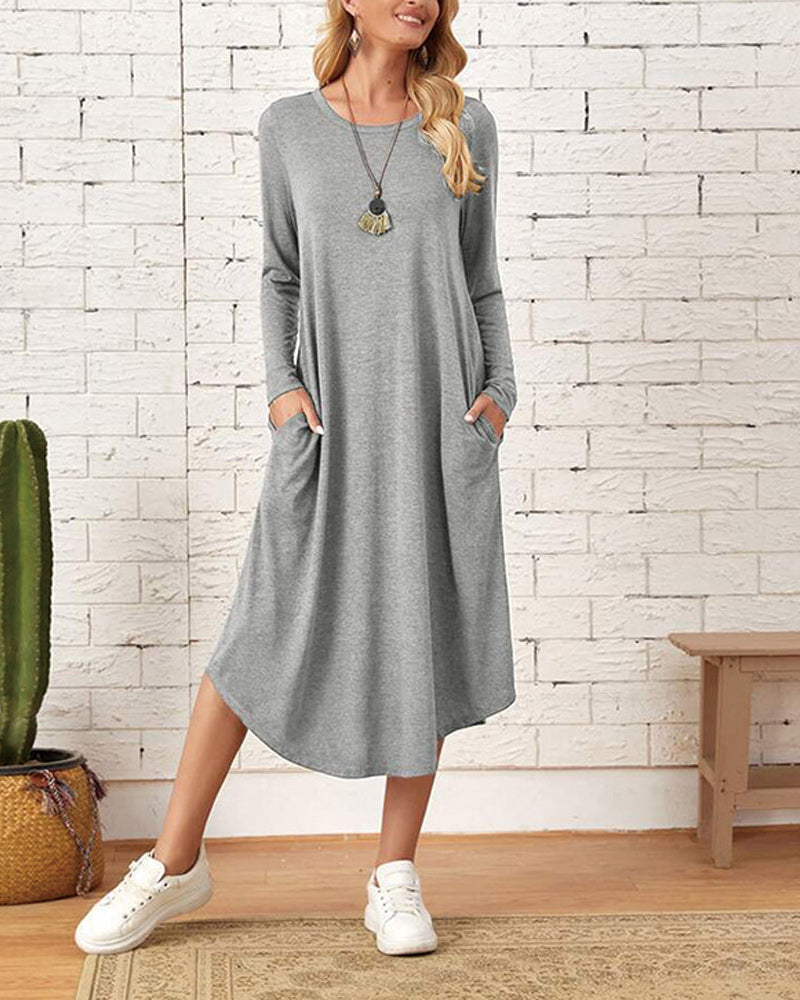 Robe midi à manches longues pour femmes