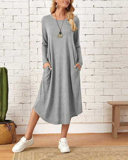 Robe midi à manches longues pour femmes