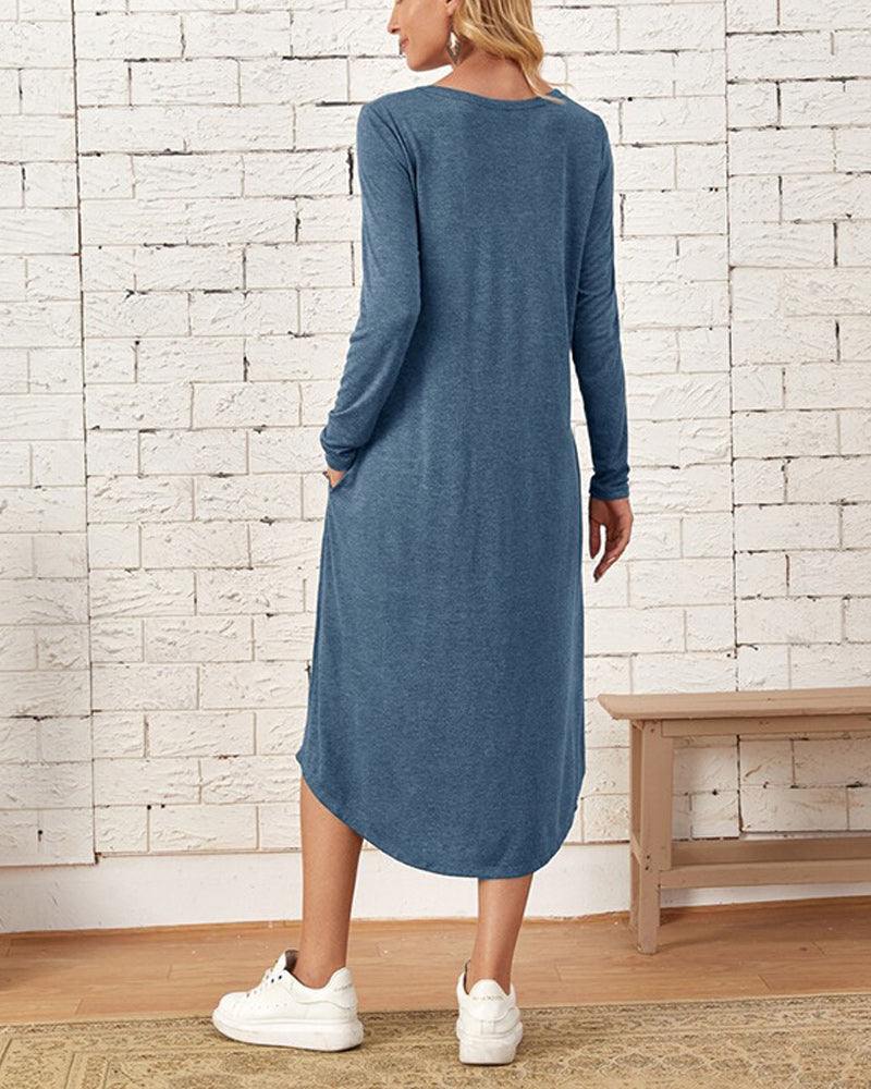 Robe midi à manches longues pour femmes