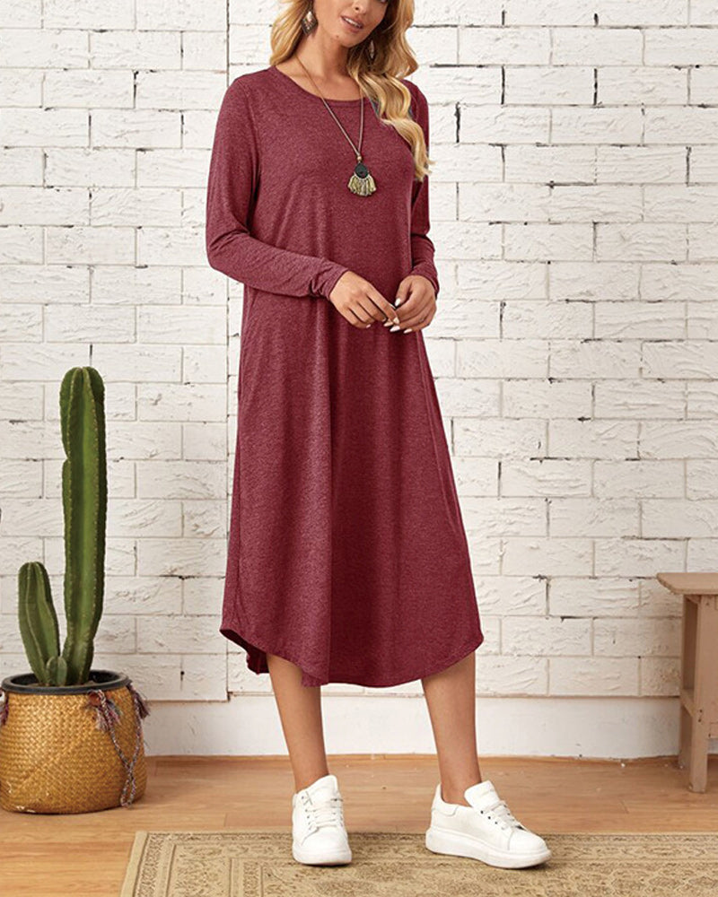 Robe midi à manches longues pour femmes