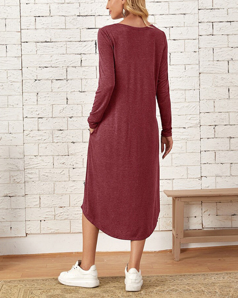 Robe midi à manches longues pour femmes