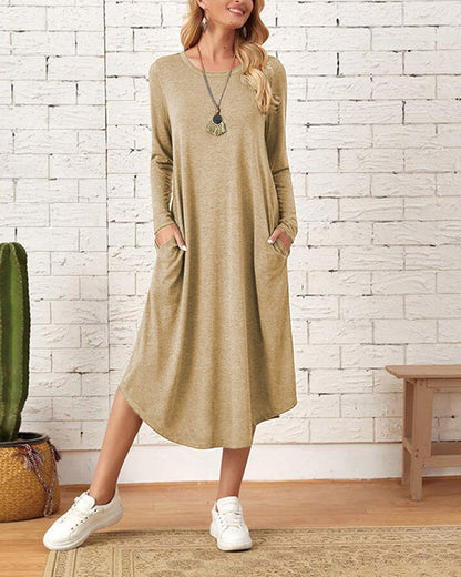 Robe midi à manches longues pour femmes