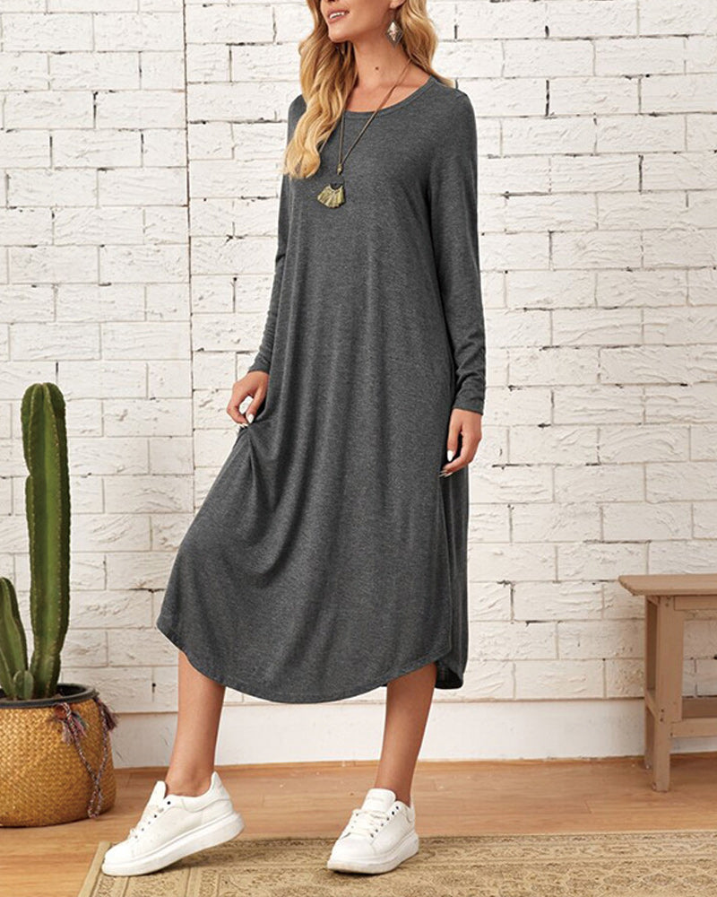 Robe midi à manches longues pour femmes