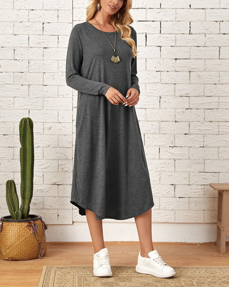 Robe midi à manches longues pour femmes