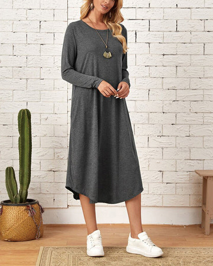 Robe midi à manches longues pour femmes