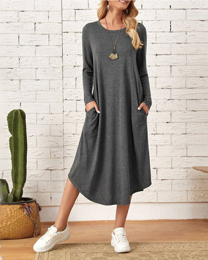 Robe midi à manches longues pour femmes