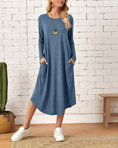 Robe midi à manches longues pour femmes