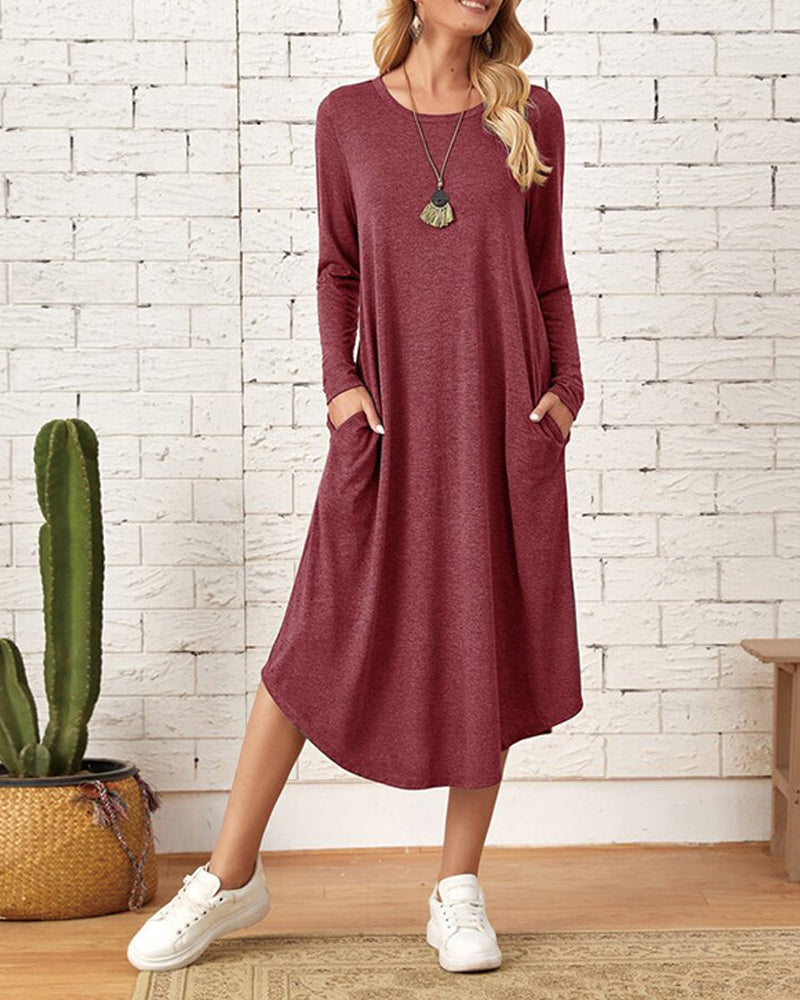 Robe midi à manches longues pour femmes
