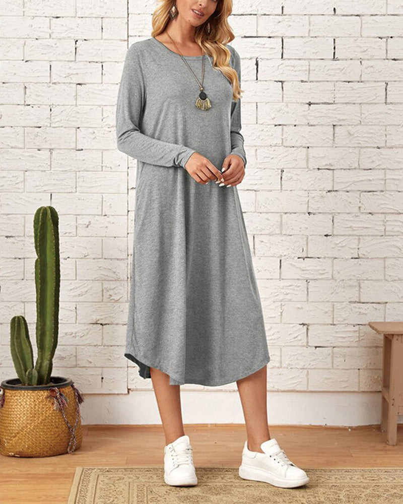 Robe midi à manches longues pour femmes