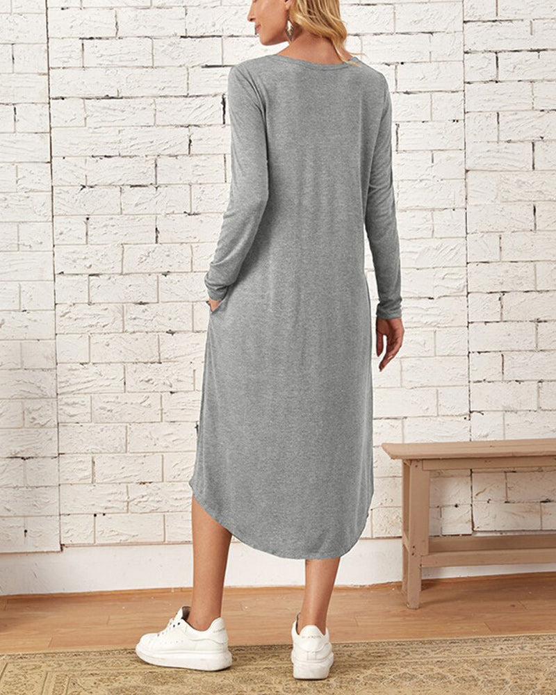 Robe midi à manches longues pour femmes