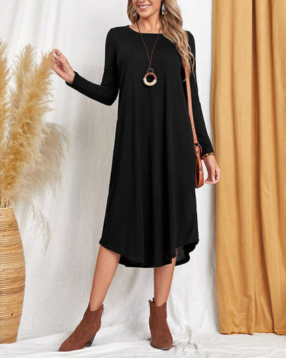 Robe midi à manches longues pour femmes
