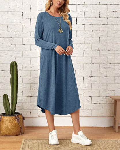 Robe midi à manches longues pour femmes