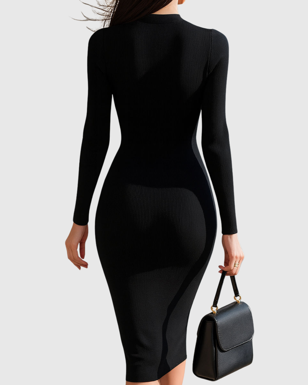 Robe midi zippée pour femmes