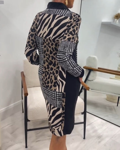 Robe patchwork zippée pour femmes