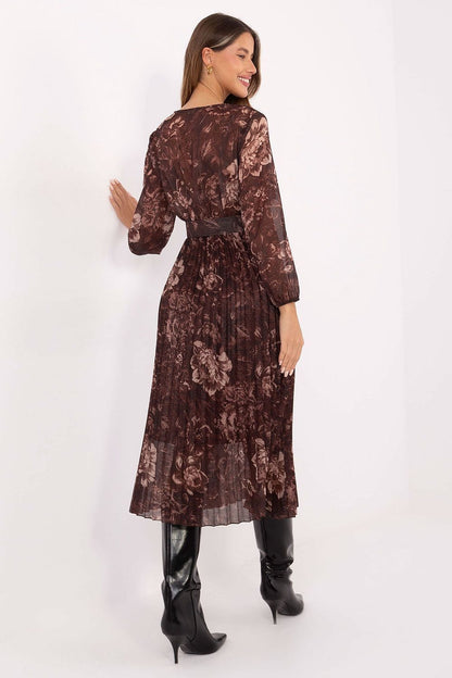 Robe plissée à imprimé floral pour femmes