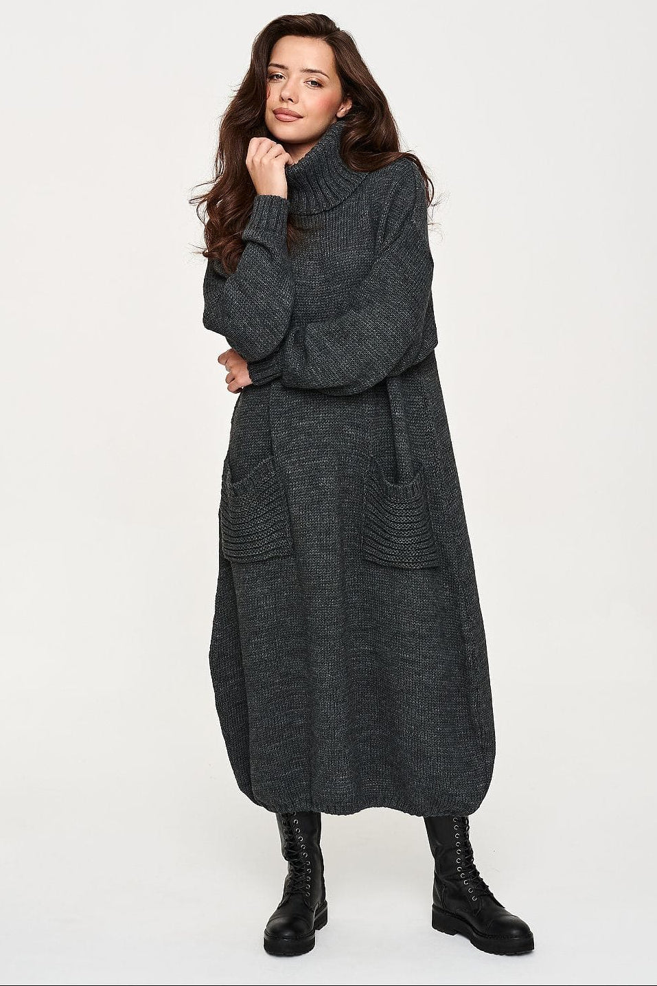 Robe pull à col roulé pour femmes