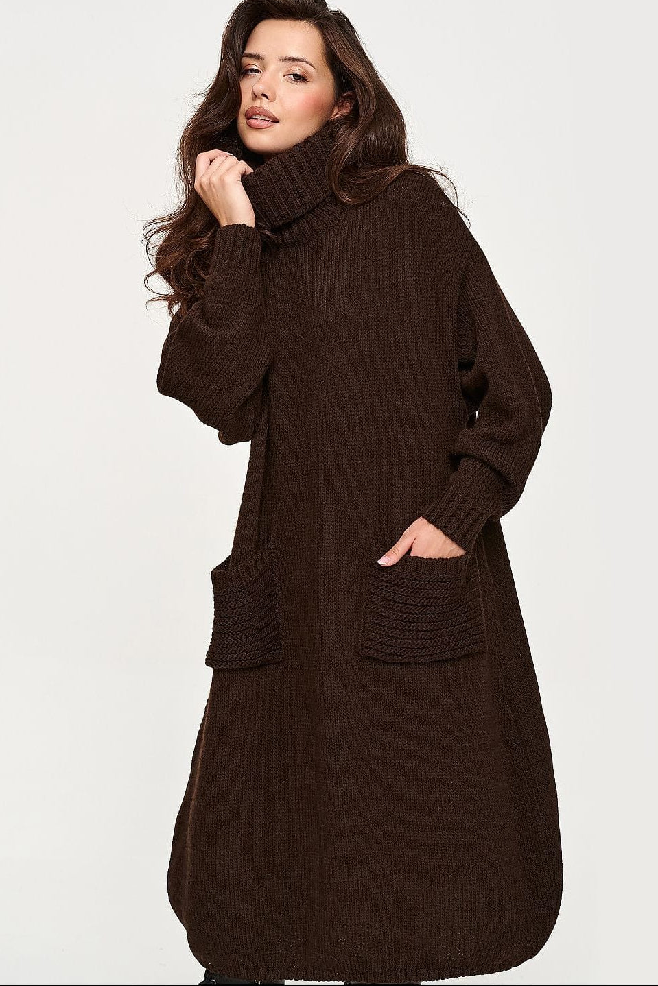 Robe pull à col roulé pour femmes
