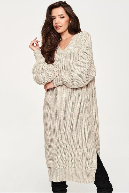 Robe pull à col V pour femmes