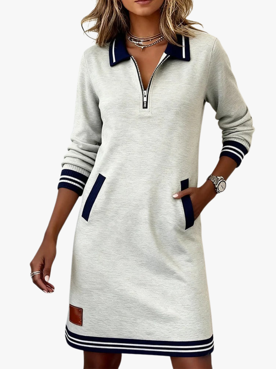 Robe pull à col zippé pour femmes