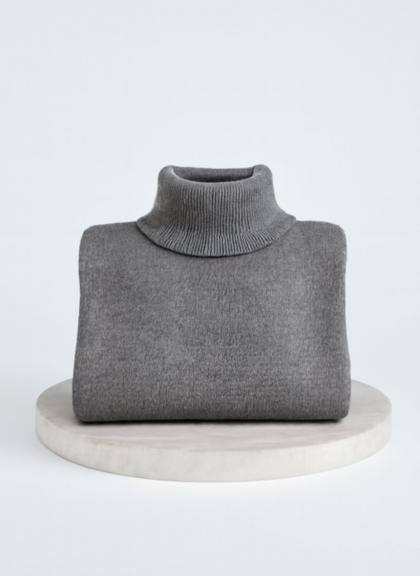 Pull col roulé ourlet asymétrique pour femmes