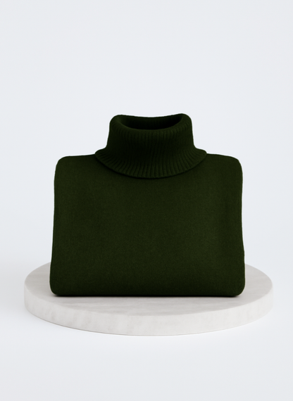 Pull col roulé ourlet asymétrique pour femmes