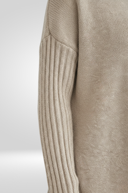 Pull col roulé ourlet asymétrique pour femmes