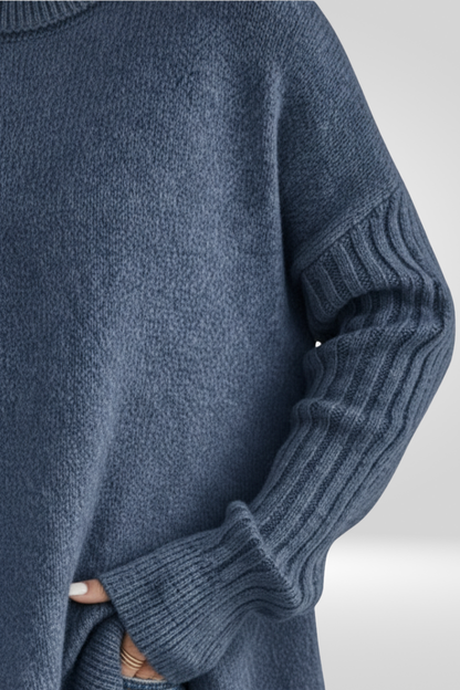 Pull col roulé ourlet asymétrique pour femmes