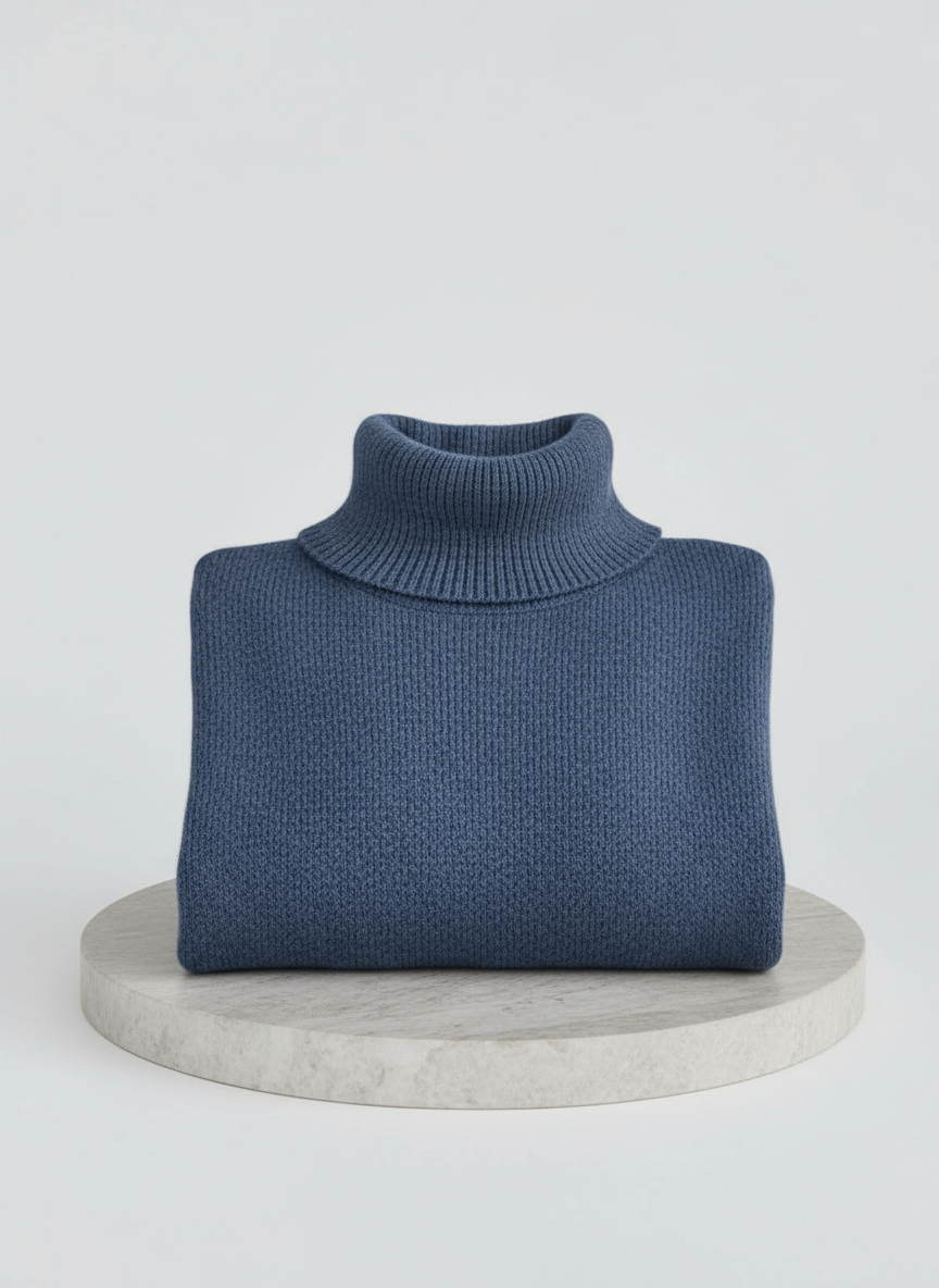 Pull col roulé ourlet asymétrique pour femmes