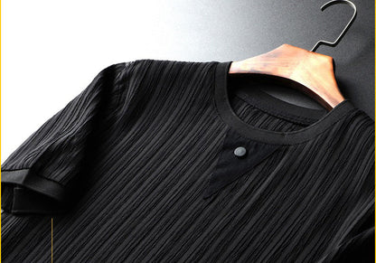 Ensemble Décontracté Avec Chemise À Manches Courtes Et Pantalon Pour Hommes | Idéal Pour Saison Estivale