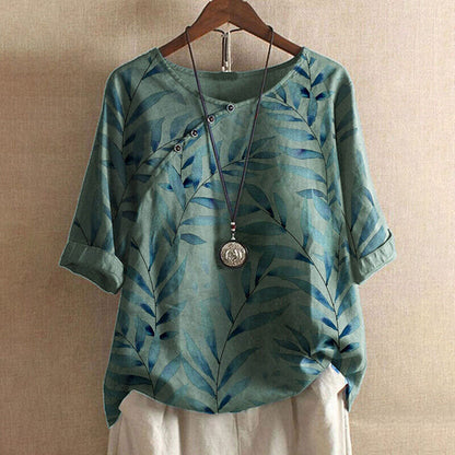 Blouse Oversize à Motif Floral avec Manches Longues pour Femme | Idéale pour les Saisons Chaudes