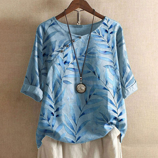 Blouse Oversize à Motif Floral avec Manches Longues pour Femme | Idéale pour les Saisons Chaudes