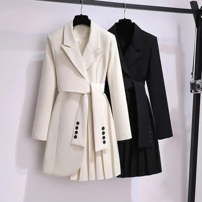 Manteau Ceinturé Avec Col À Revers Pour Femmes | Idéal Pour Le Travail Et Les Occasions En Soirée