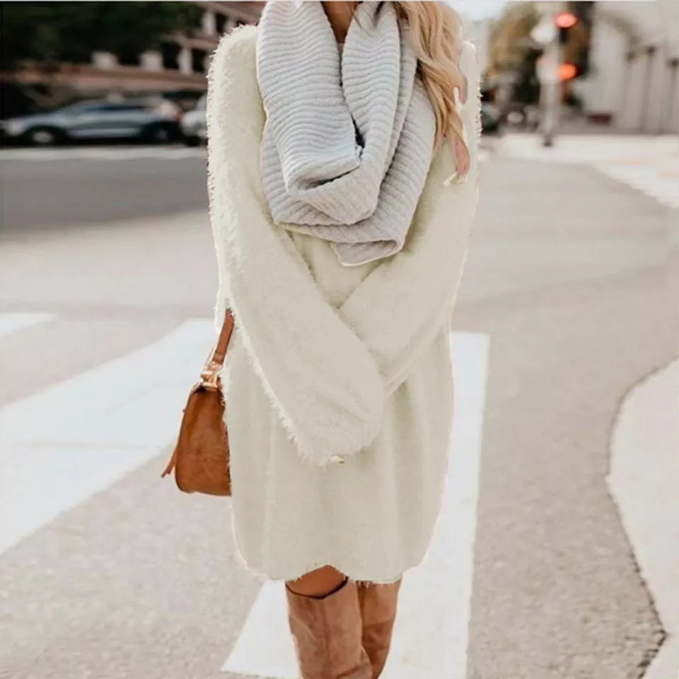 Robe Pull À Manches Longues Avec Coupe Trapèze Pour Femmes | Idéale Pour Saison Hivernale