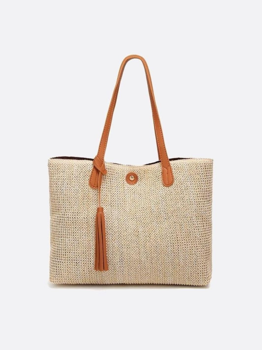 Sac En Paille Avec Poignées Longues Pour Femmes | Idéal Pour Usage Quotidien Et Sorties
