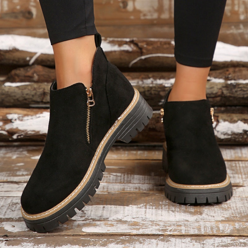 Bottines zippées à plateforme pour femmes