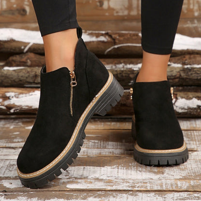 Bottines zippées à plateforme pour femmes