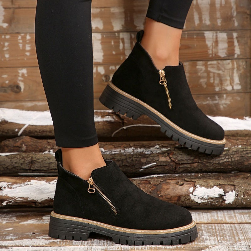 Bottines zippées à plateforme pour femmes