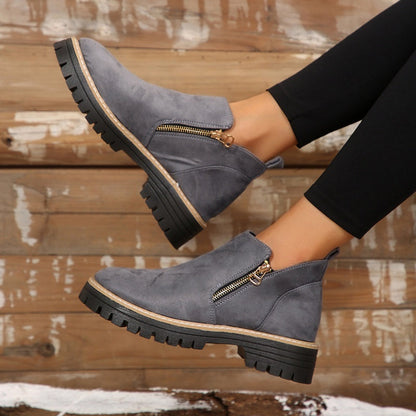Bottines zippées à plateforme pour femmes