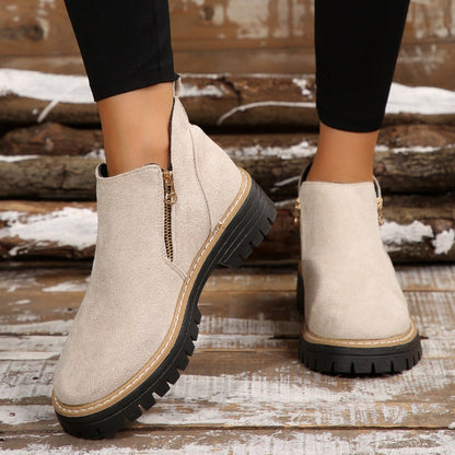 Bottines zippées à plateforme pour femmes
