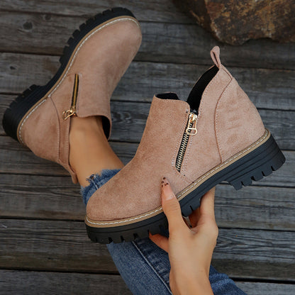 Bottines zippées à plateforme pour femmes