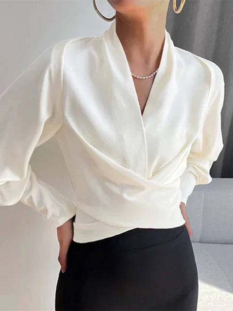 Blouse Avec Manches Bouffantes Et Taille Plissée Pour Femme | Idéale Pour Occasions Et Tenues Quotidiennes