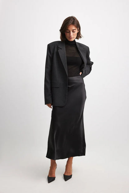Jupe Midi Taille Haute Fluide Pour Femme | Idéal Pour Sorties Et Occasions Quotidiennes