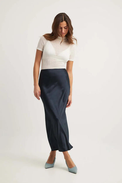 Jupe Midi Taille Haute Fluide Pour Femme | Idéal Pour Sorties Et Occasions Quotidiennes