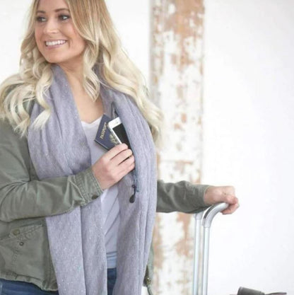 Écharpe Infinity avec Poche Zippée Discrète pour Adultes | Idéale pour les Voyages et le Quotidien